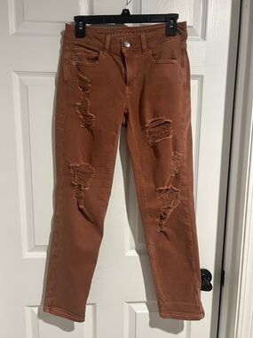 American Eagle Outfitters Women’s Distressed Rust Jeans